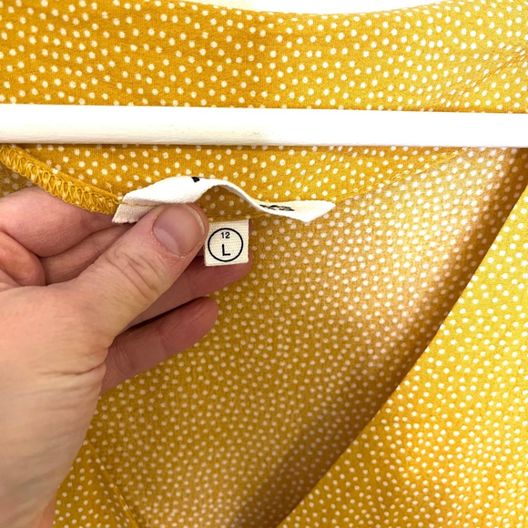 Rolla's Mini Dress - Milla Dress Yellow Mini Spot Dress Tie Waist Women’s Large - Picture 12 of 17